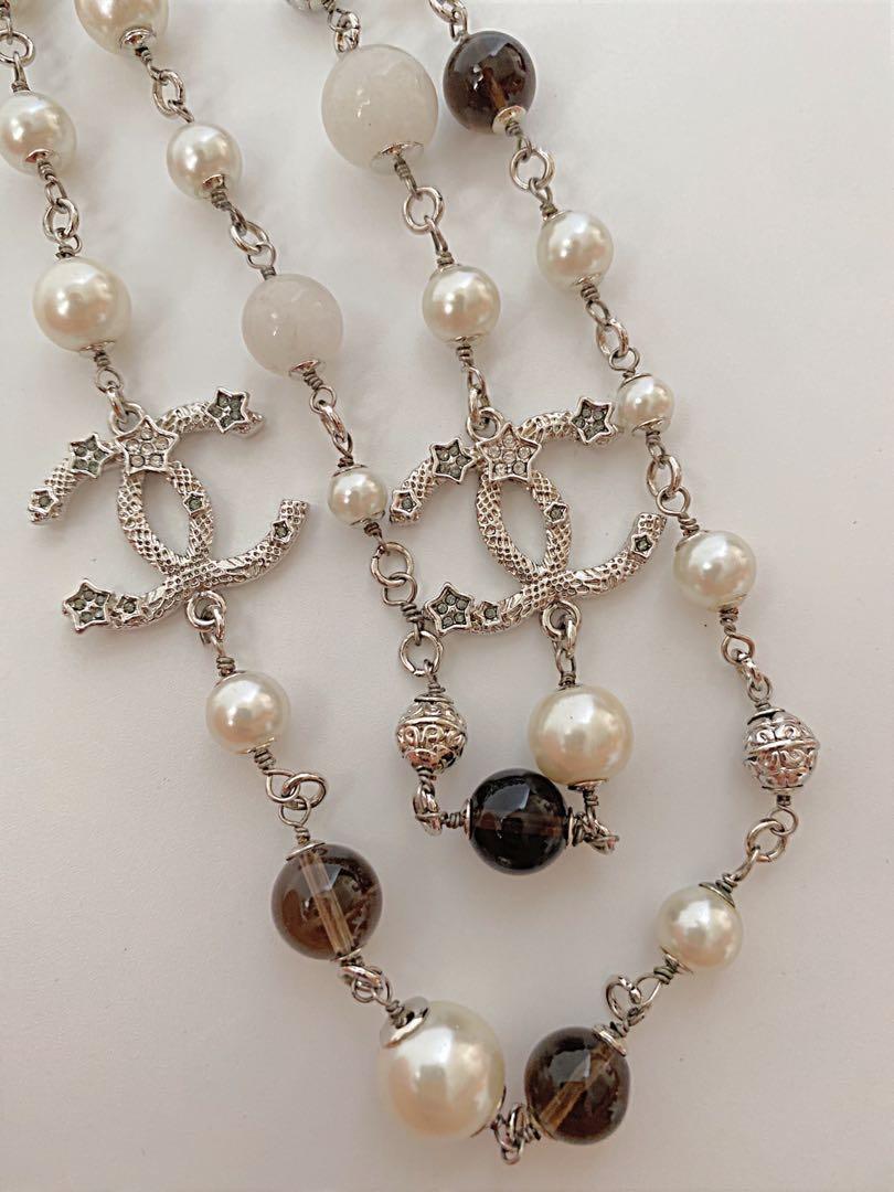 Chanel long clearance pearl necklace replica