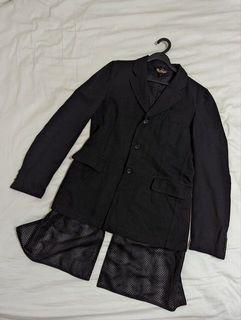 COMME des GARCONS BLACK Poly-Shrink Mesh Tailored Jacket