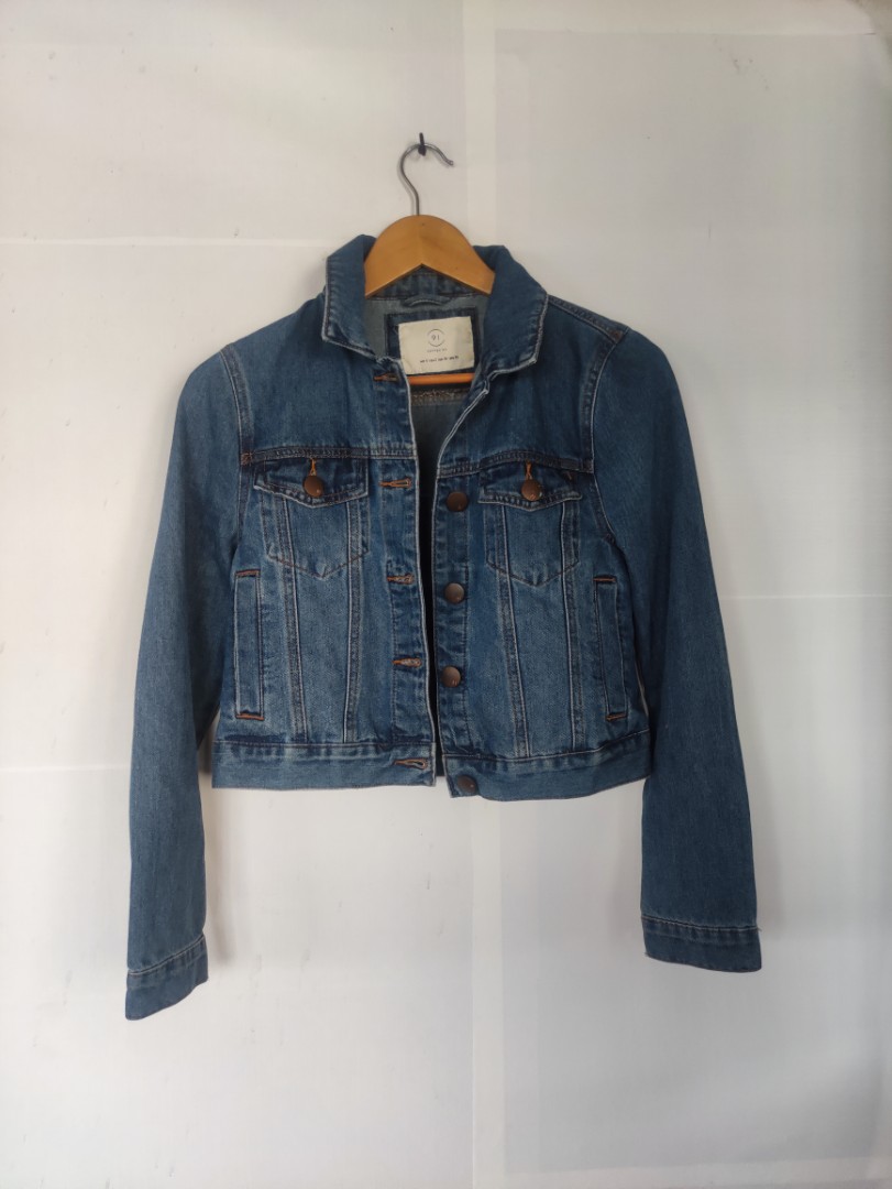 Cotton On Denim Jacket Crop with packets, Women's Fashion, Coats
