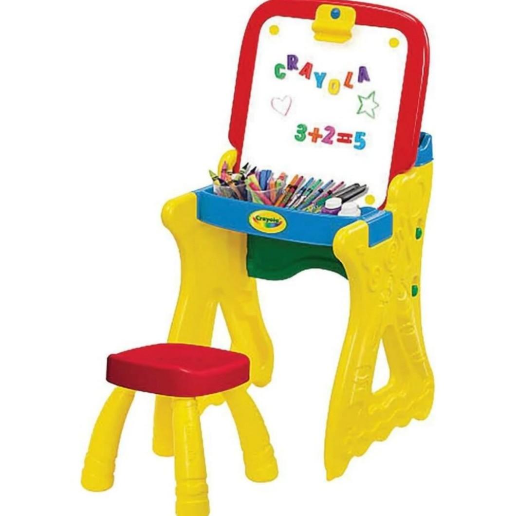 Crayola 2 in 1 kids whiteboard + desk + stool + letters