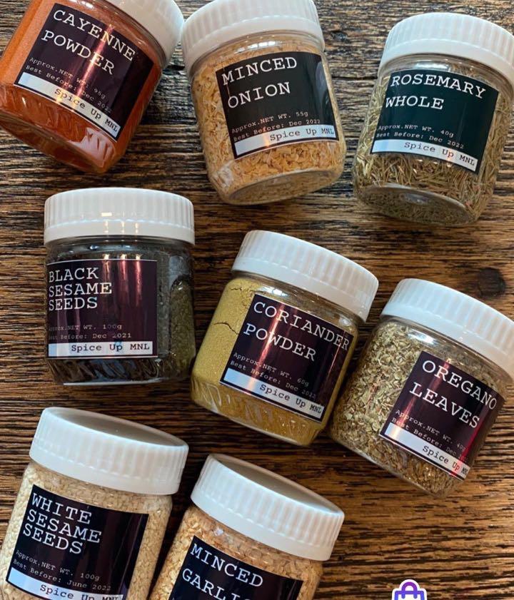DIFFERENT SPICES (Category: Spice & Seasoning) located in Marikina City. Submitted by promisethrifty (Listing ID 1144692498, Image 1). Description: ‼️SPICES FOR SALE‼️ Available in pouches and Jars Spices available: ✅ Annato Powder ✅ Annato Seeds ✅ Black pepper cracked ✅ Black pepper powder ✅ Black pepper whole ✅ Clove ground ✅ Cayene Powder ✅ Celery powder ✅ Chia Seeds ✅ Cinnamon powder ✅ Coriander powder ✅ Cumin powder ✅ Curry powder ✅ Fennel G