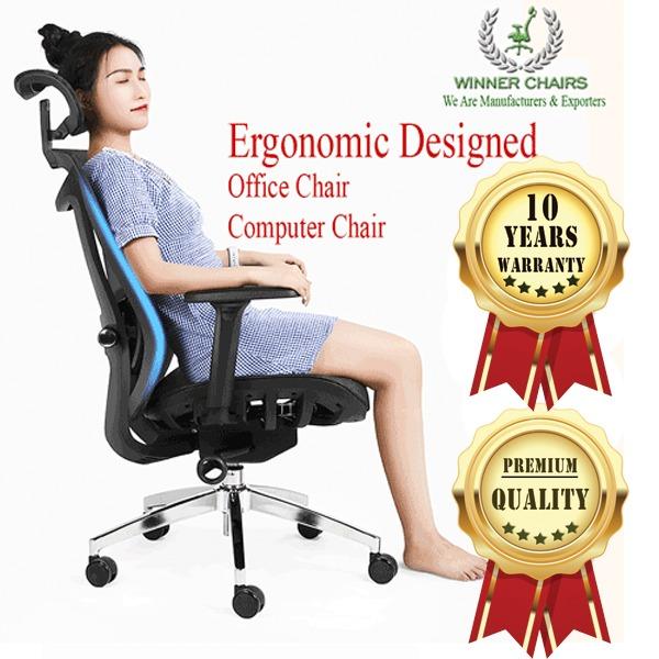 Ergonomic Office Chair 3283DALU BLK (10 Years Warranty ), Furniture
