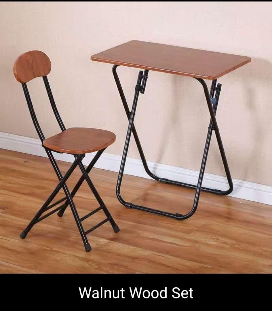 Foldable table and chair set compact study table work table and chair