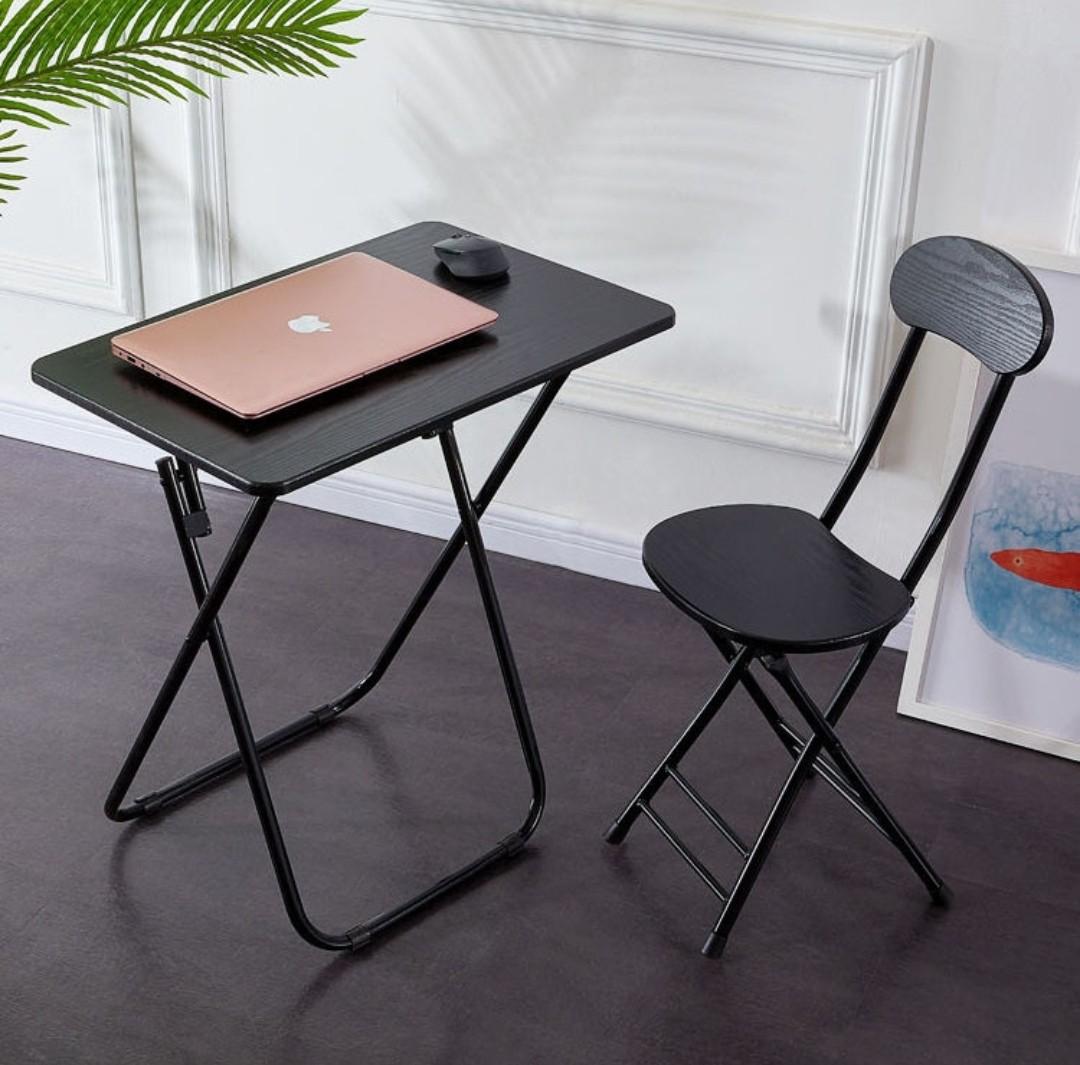 Foldable table and chair set compact study table work table and chair