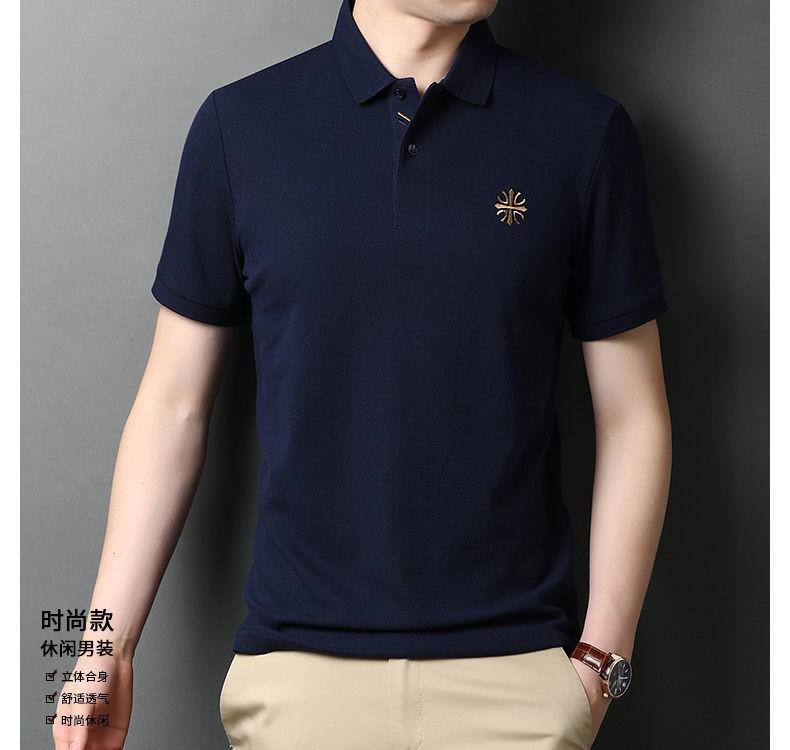 High end brand embroidery polo shirt short sleeve men's summer new Korean  fashion casual lapel t-shirt men's ice silk cool top