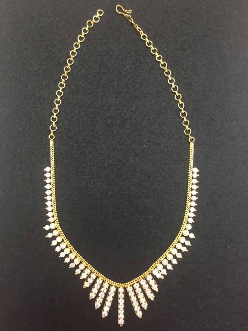 Gold White Stone Necklace Women s Fashion Jewelry Organisers