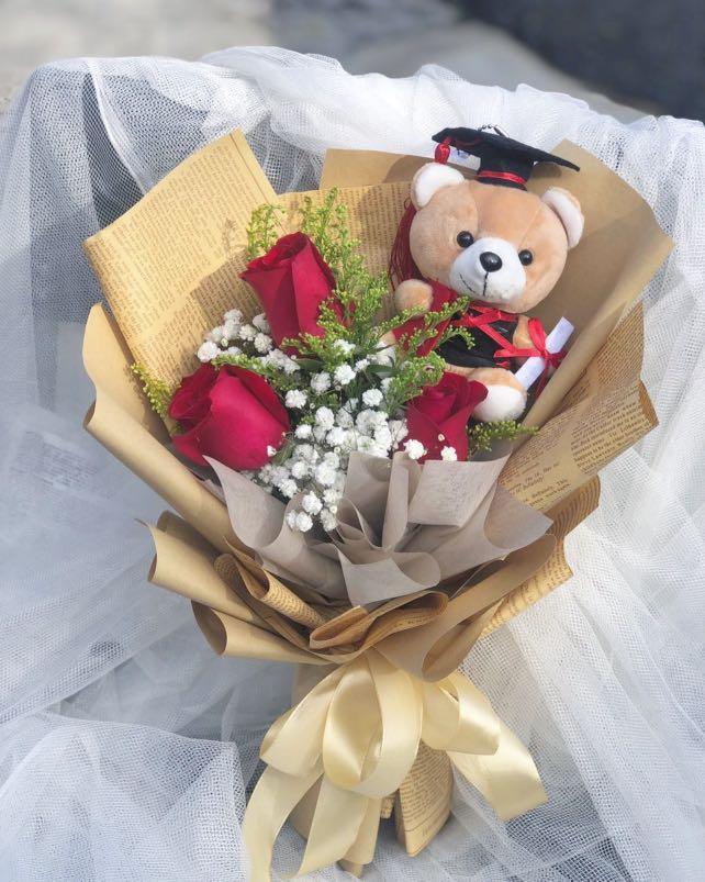 Graduation Flower Bouquet, Hobbies & Toys, Stationery & Craft, Handmade