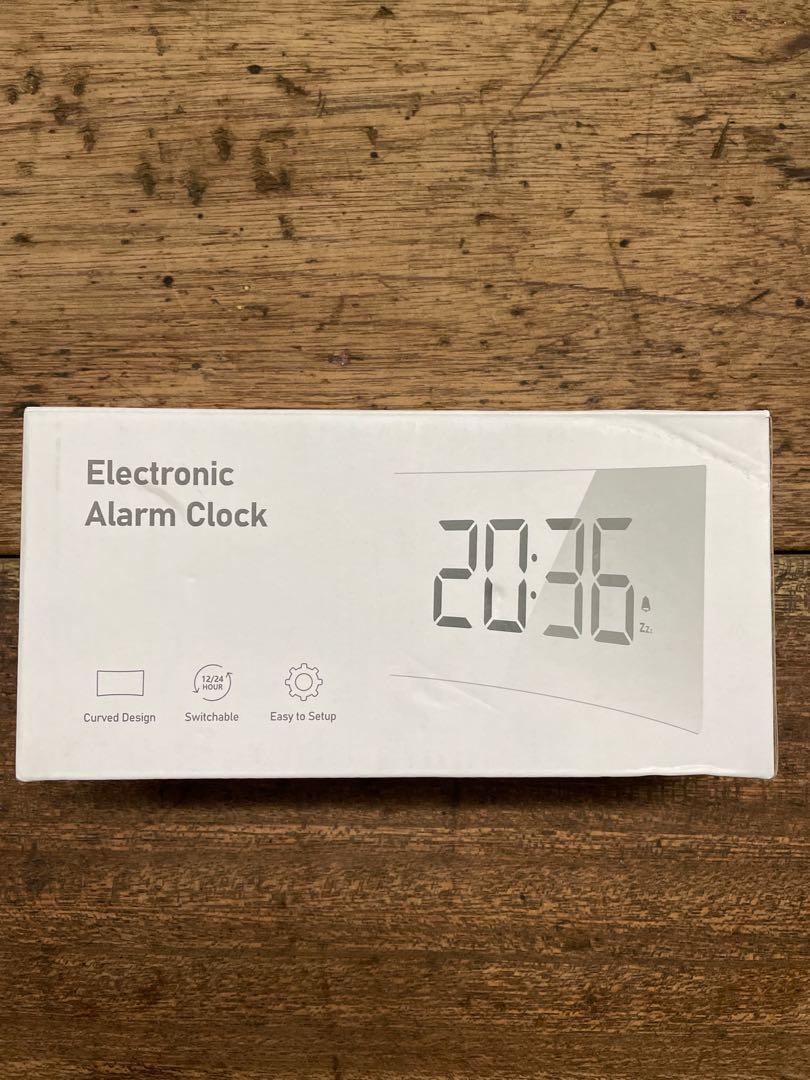 HM250C Curved LED Electronic Alarm clock with Dimmer, Large Number