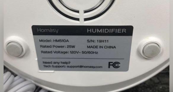 Homasy Room Air Humidifier (Category: Air Purifiers & Dehumidifiers) located in Pasay City. Submitted by meostore (Listing ID 1144682457, Image 3). Description: 😃😁 PLEASE READ CAREFULLY 🛒 ✅ Good Condition ✅ 110V AND NEEDS STEP DOWN TRANSFORMER (SEE PICTURE FOR WATTAGE) ✅ US QUALITY AND BRAND ✅ WITH BOX ✅ NO ISSUE UNLESS STATED IN THE POST ‼️ PM FOR MORE DETAILS ‼️.