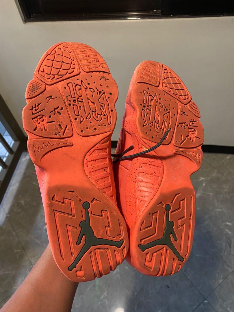 Jordan 9 Bright Mango size 9us Beaters condition