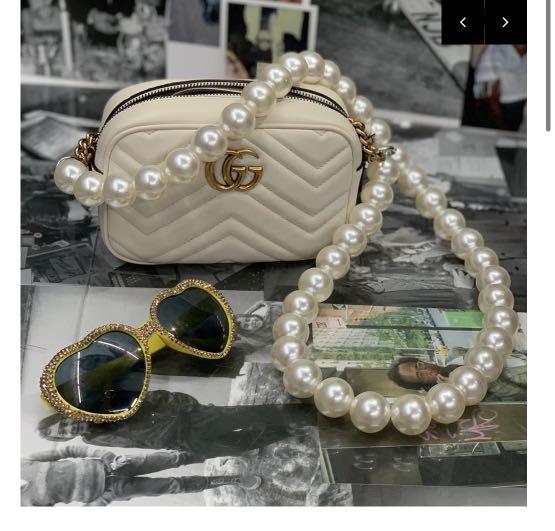 Large Pearl Shoulder Bag Strap w/ Gold Beads – Urban Bling