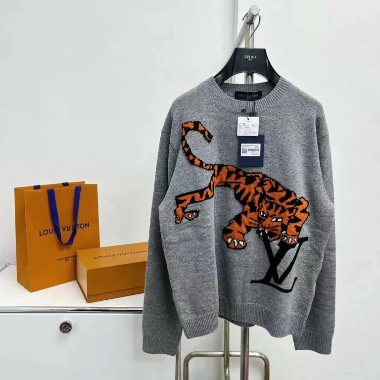 Louis Vuitton Tiger Intarsia Pullover Grey - SS22 Hombre - ES