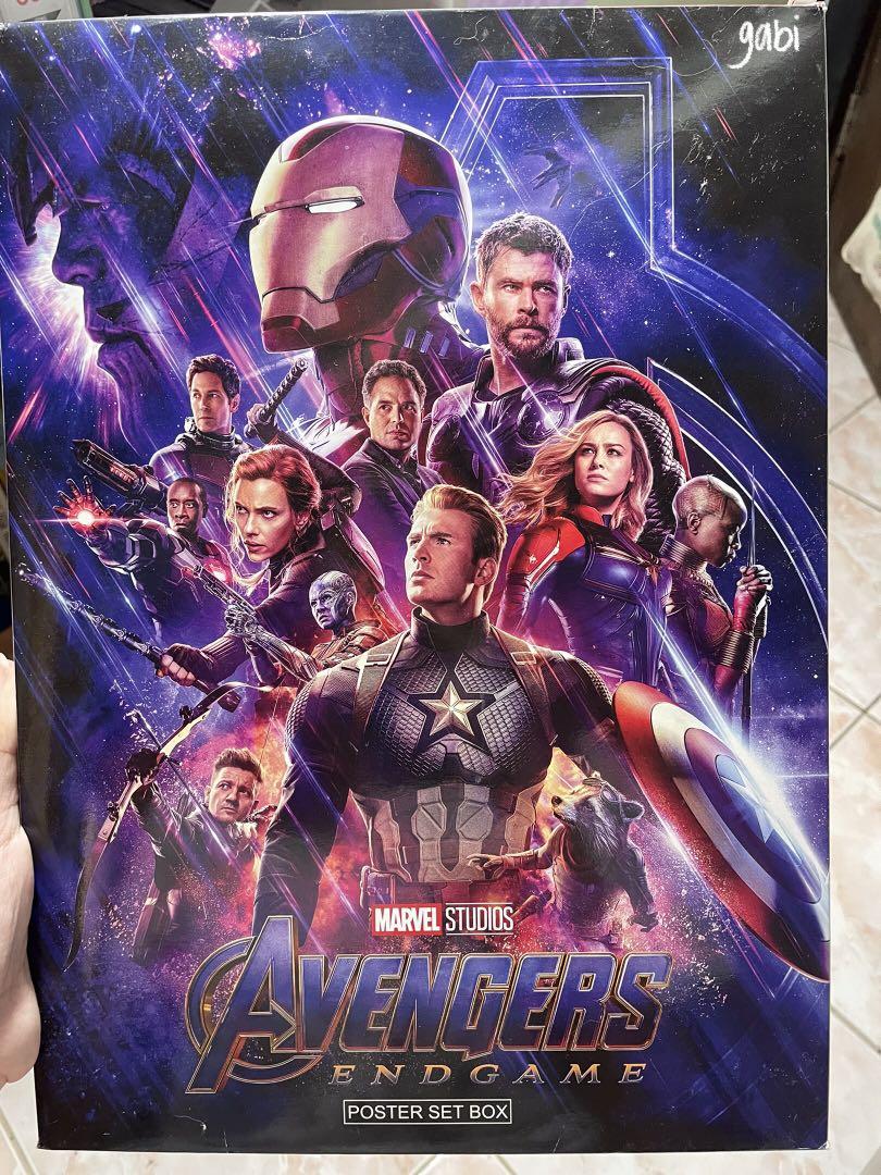 Marvel Endgame Poster Set (Category: Western Merchandise) located in Manila. Submitted by gabibiboo (Listing ID 1144780890, Image 1). Description: Marvel Endgame Poster Set - bought from Japan last 2020 - selling for ₱5,000 - 45 posters! - never used, opened to check the condition only - vvv good condition pa ang posters! - negotiable.