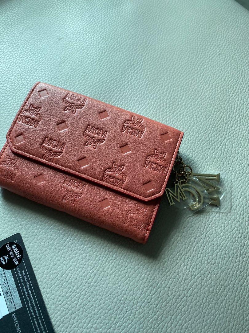 MCM Croissant Mini Klara Monogram Leather Zip Wallet