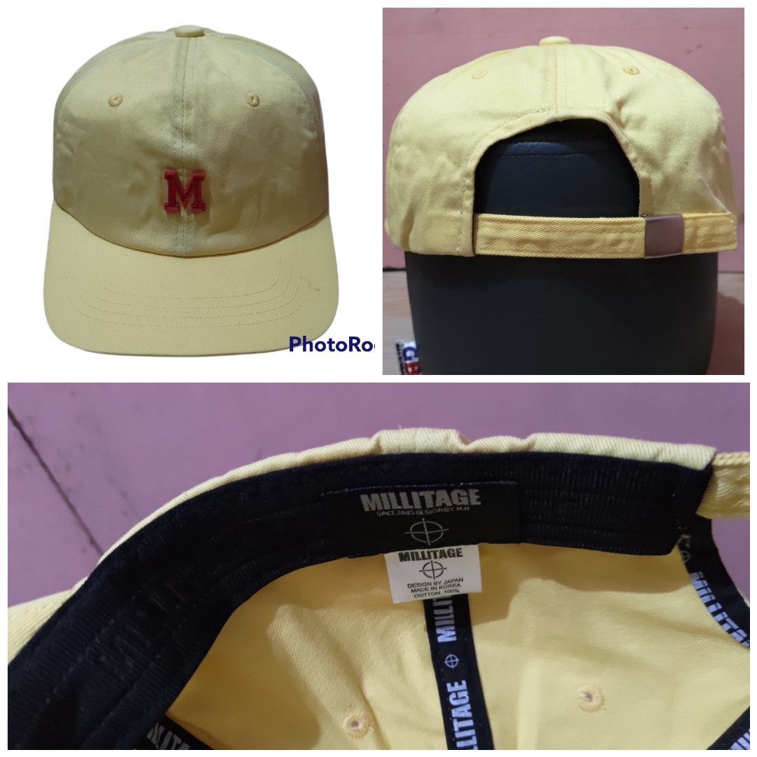 Millitage Baseball Cap Yellow, Men's 