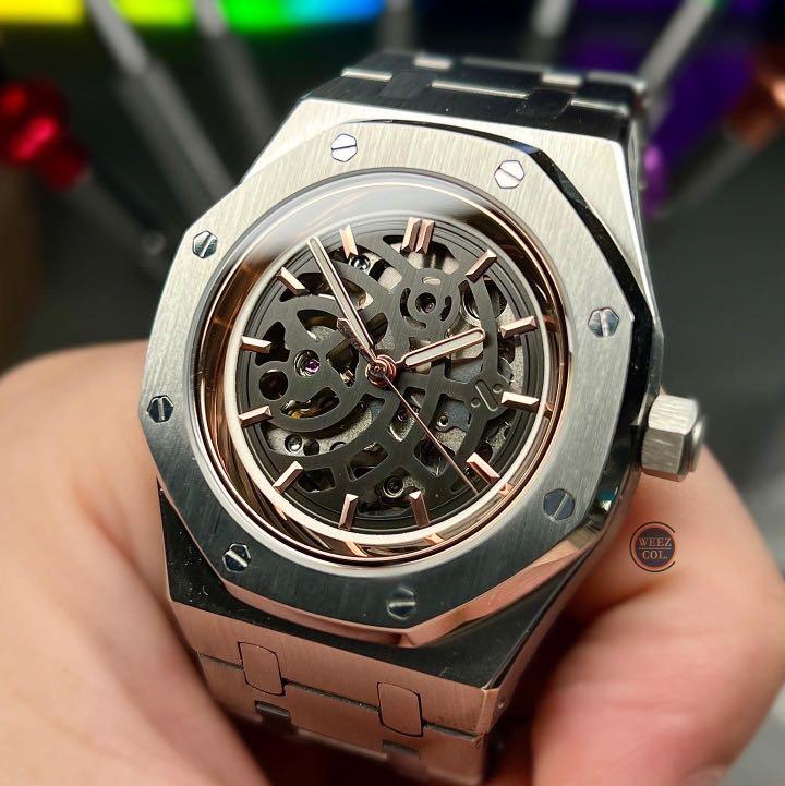 MOD] Seiko Rose Gold Skeleton with Seiko NH70A Movement, Men's Fashion,  Watches & Accessories, Watches on Carousell