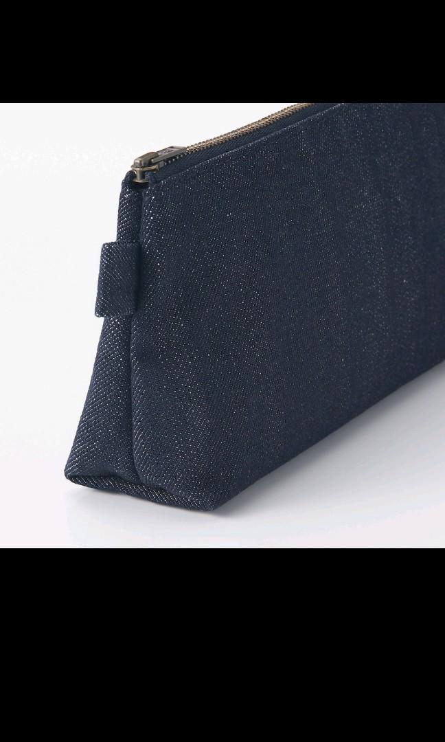 MUJI Canvas Pen Case with Gusset 19 x 10 x 5 cm