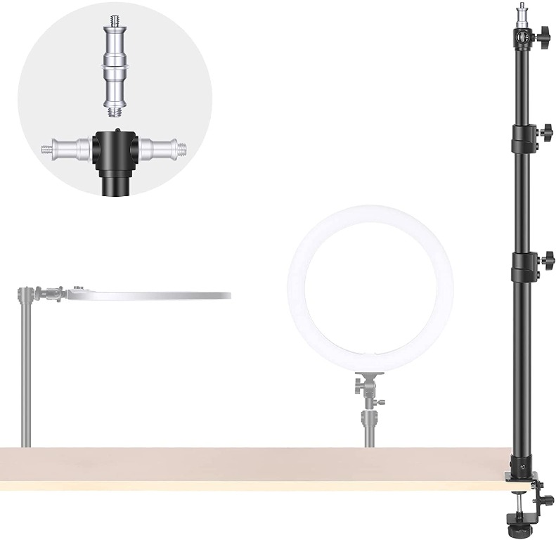 Neewer Desk Mount Stand, Adjustable 19.545.5inches Tabletop C Clamp Mount Stand, Aluminum