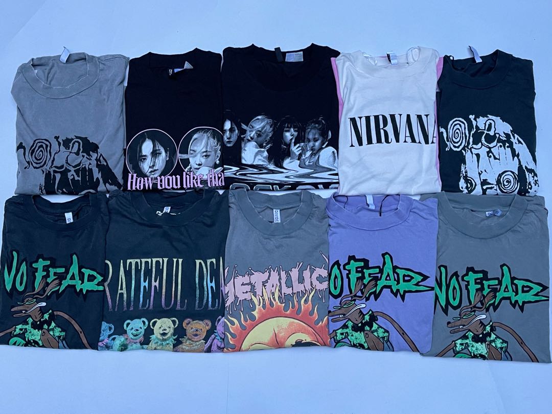 NEW H&M Band Tees Blackpink Metallica Nirvana, Women's Fashion, Tops
