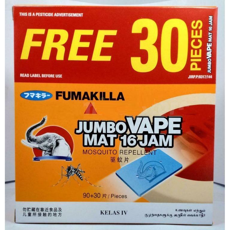 30 PCS FUMAKILLA THERMACELL 16 HOURS JUMBO VAPE MAT MOSQUITO REPELLENT REFILL 