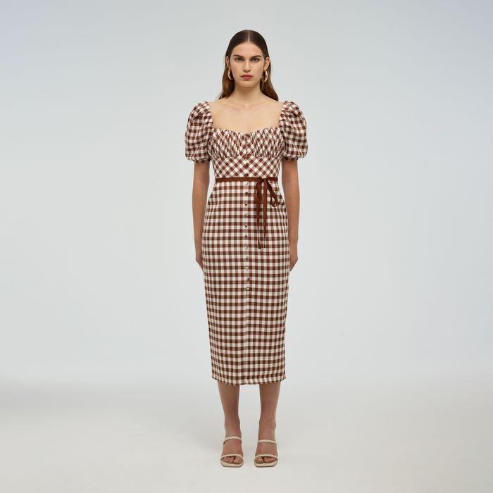 Gingham shop work dress