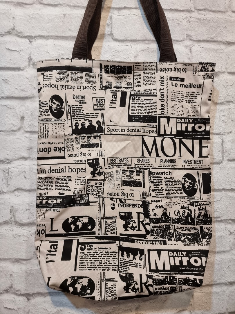 Newspaper tote bag, Women's Fashion, Bags & Wallets, Tote Bags on Carousell