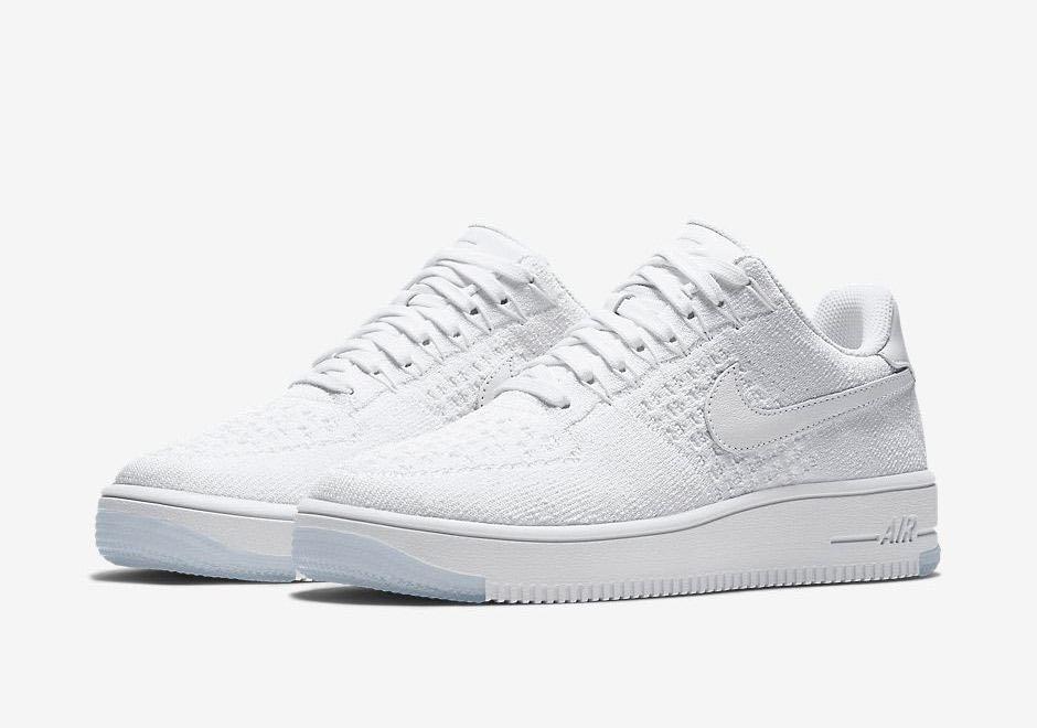Nike Air Force 1 Flyknit White on White Women