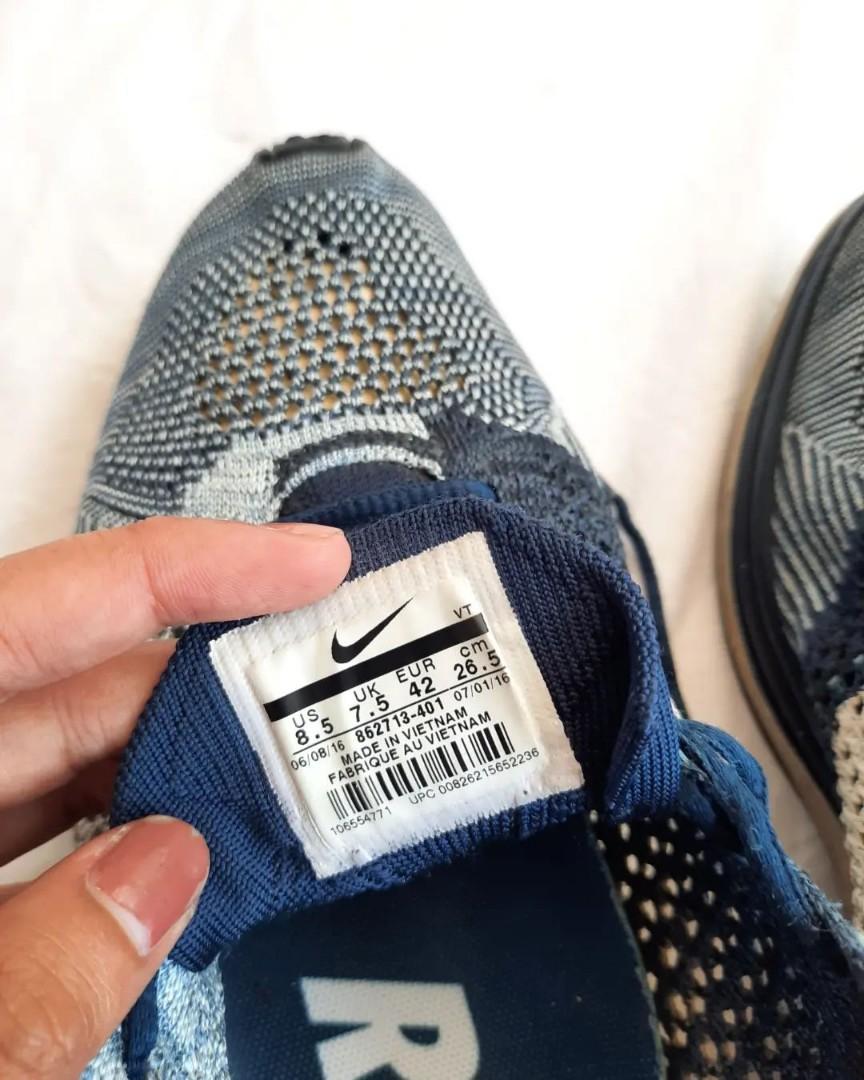 Nike Flyknit racer blue tint white, Fesyen Pria, Sepatu , Sneakers di  Carousell
