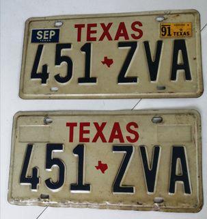 Old Car license plates USA