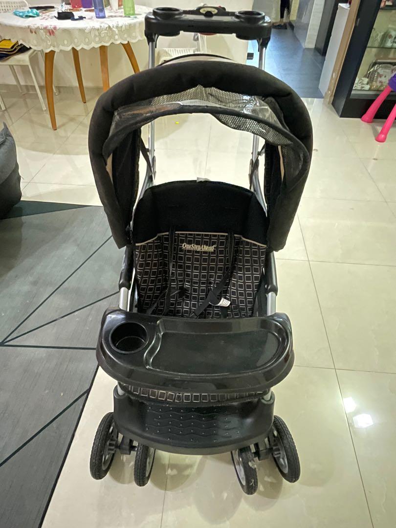 One step hot sale ahead double stroller