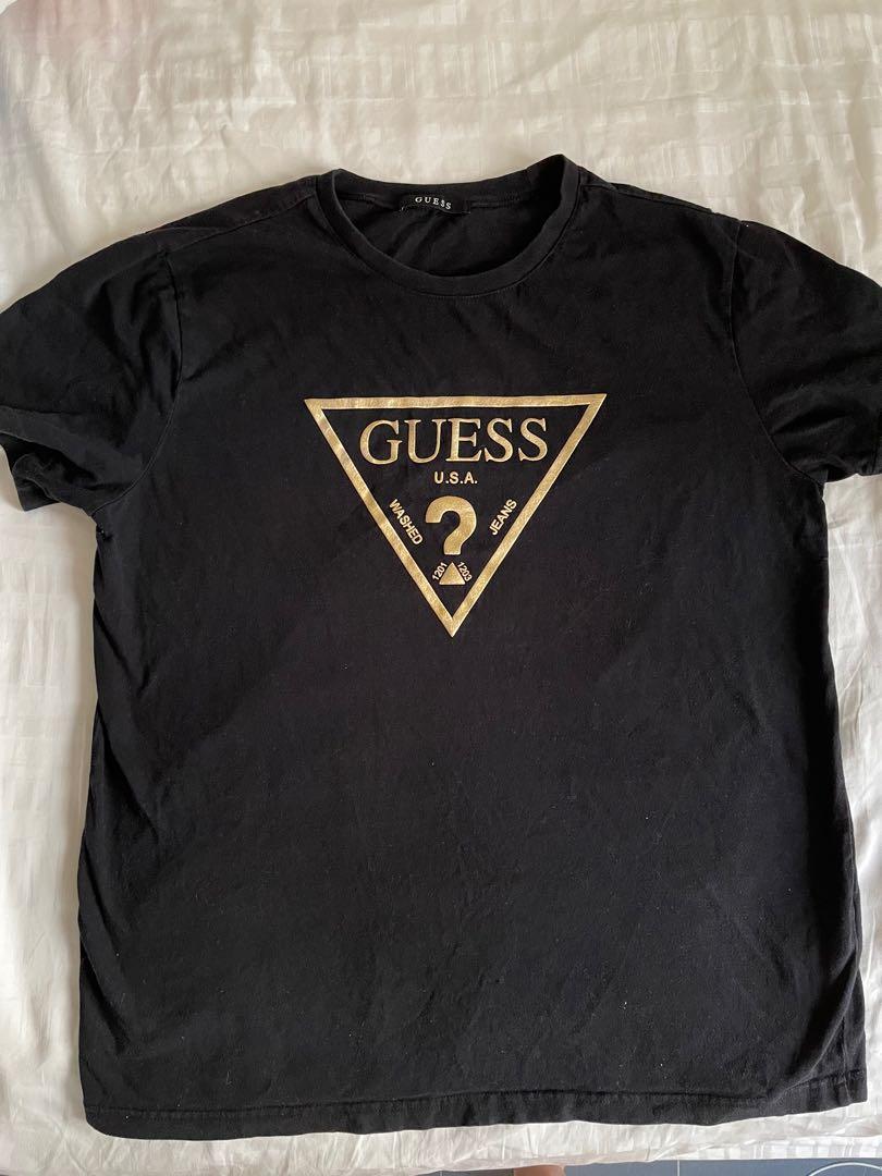 Gold top guess shirt