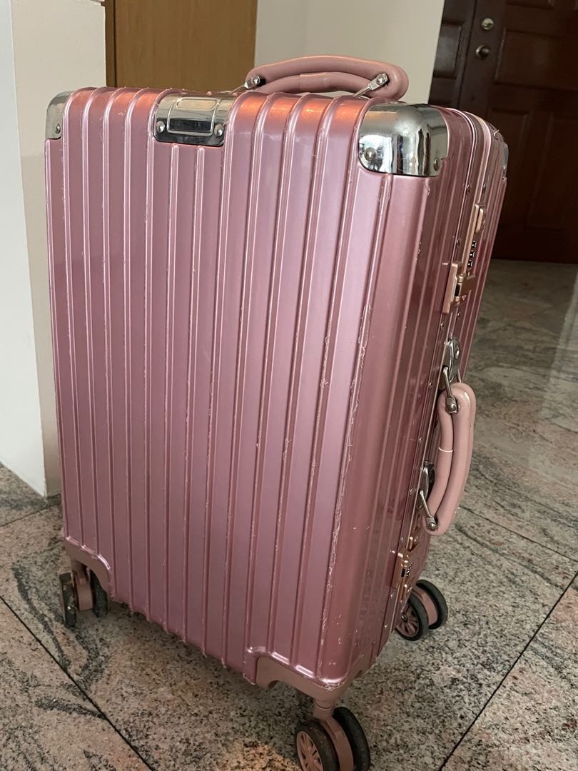 Pink hard case suitcase on sale