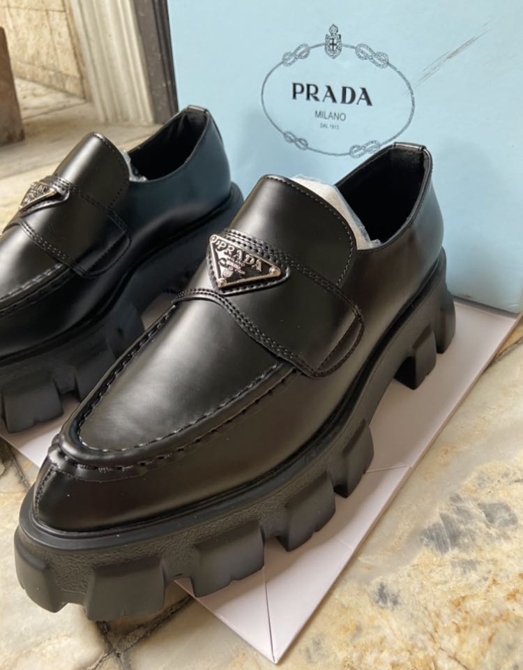 Prada monolith brushed leather loafers preorder, Luxury, Sneakers &  Footwear on Carousell