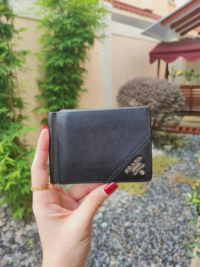 PRADA Saffiano Leather Wallet With Money Clip