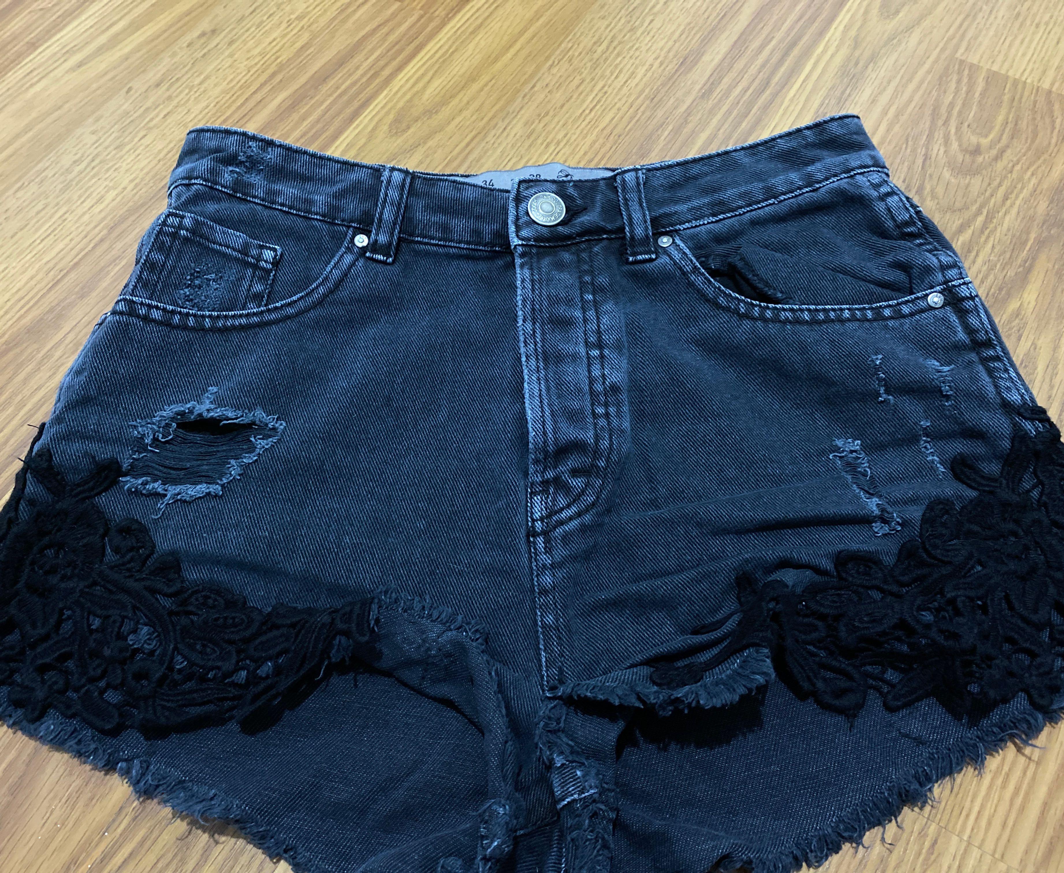 Primark black store denim shorts