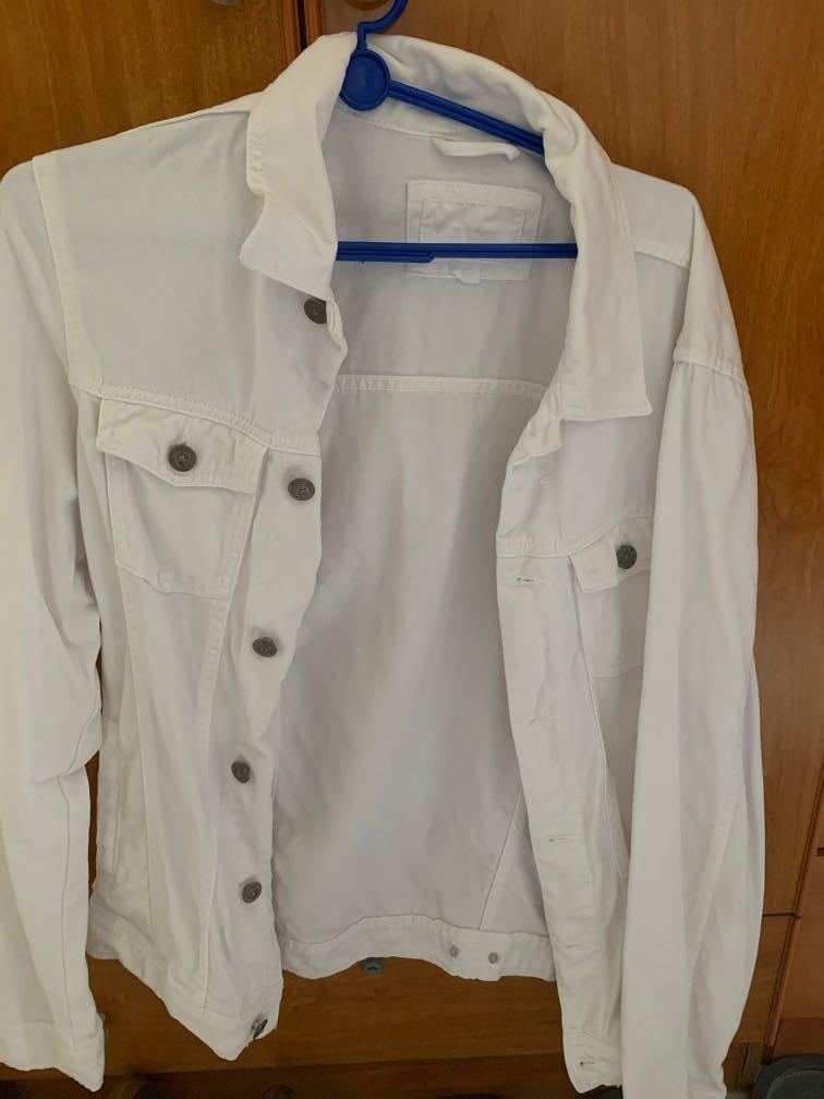 Pull and Bear white denim jacket Men s Fashion Coats Jackets