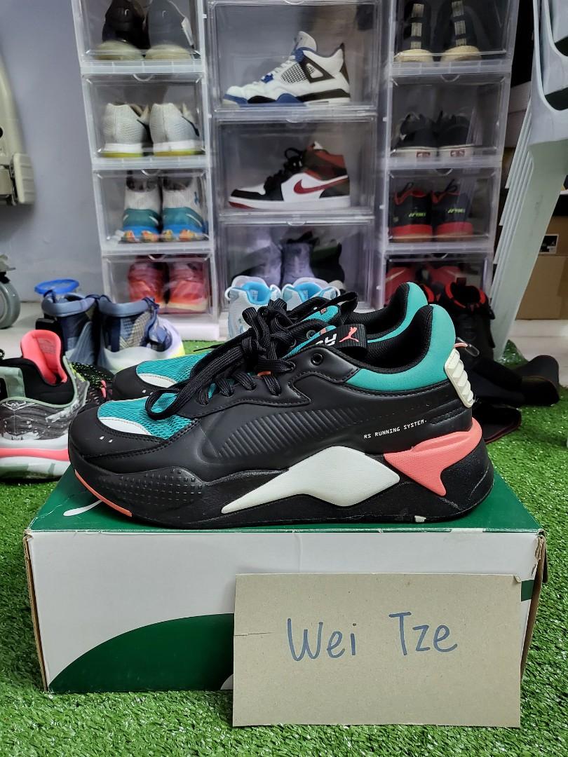 puma rsx black and green