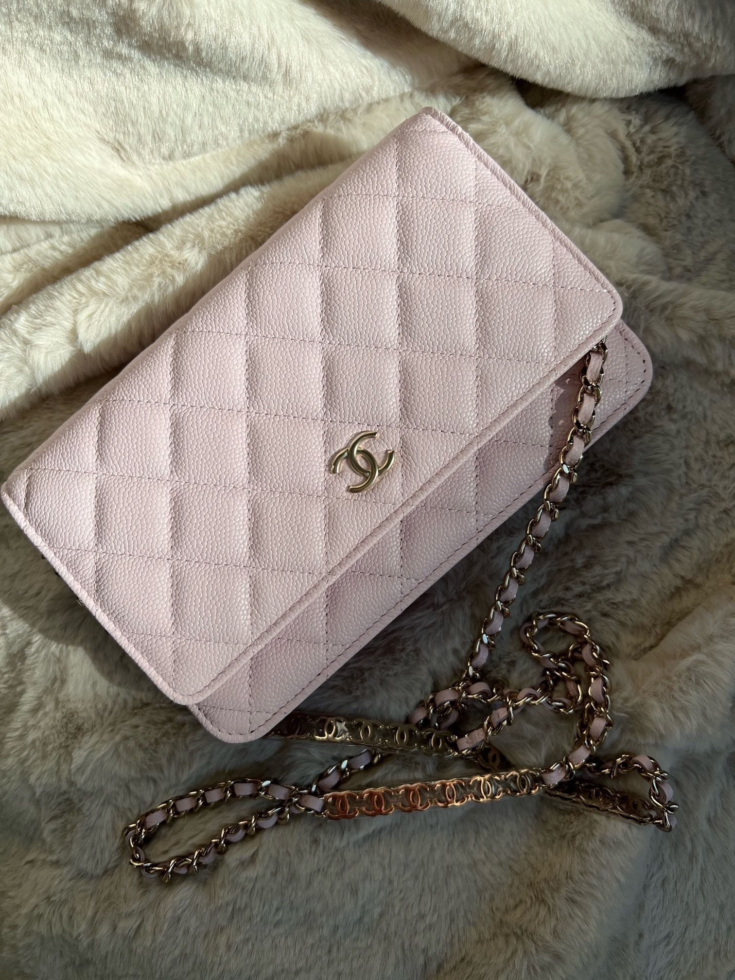 ✨RARE✨ 22P Chanel WOC Coco CC Chain Pink Caviar, Luxury, Bags