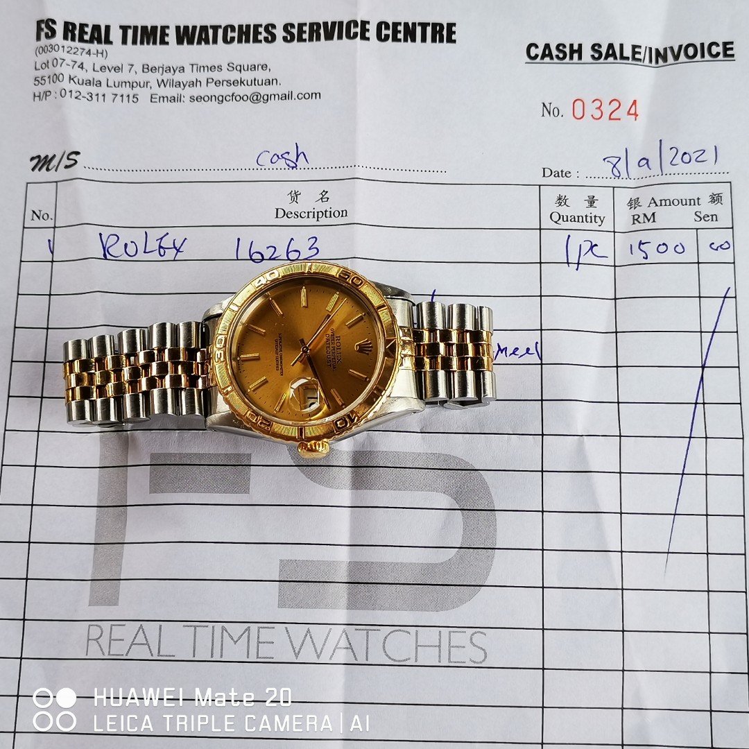 Rolex thunderbird 16263, Men's Fashion 