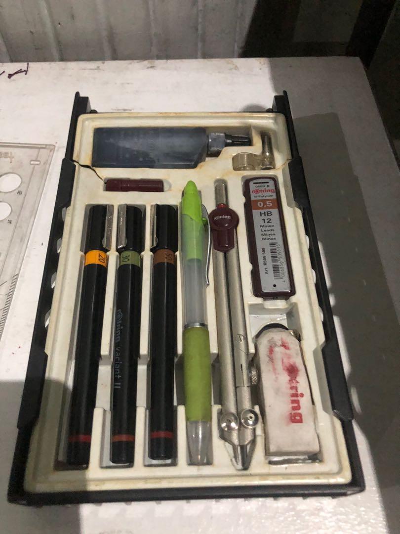 Rotring Tech Pen (college set), Hobbies & Toys, Stationary & Craft