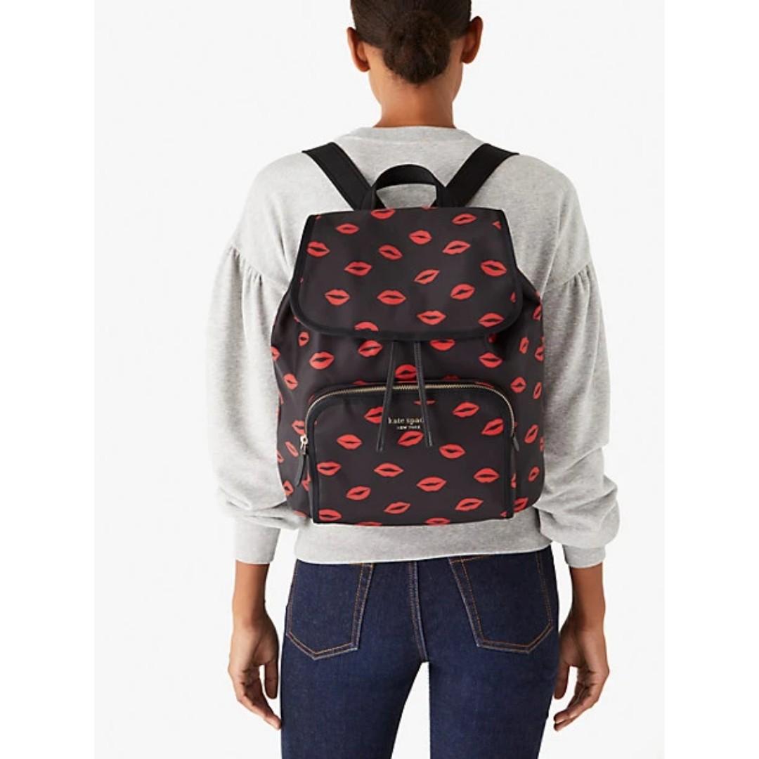 SALES Kate Spade The Little Better Sam Kisses Medium Backpack Black