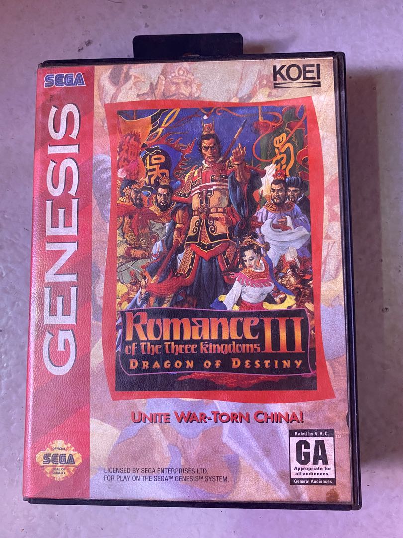 Sega Genesis Romance of the Three Kingdom 3 Video Gaming Video