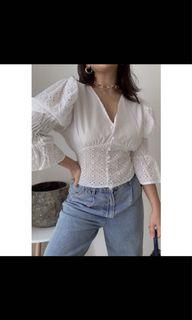 (SHOP MARRA) Lacey long sleeve cropped top