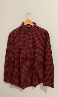 SKELLY cotton shirt size XL kemeja pria checkered red merah