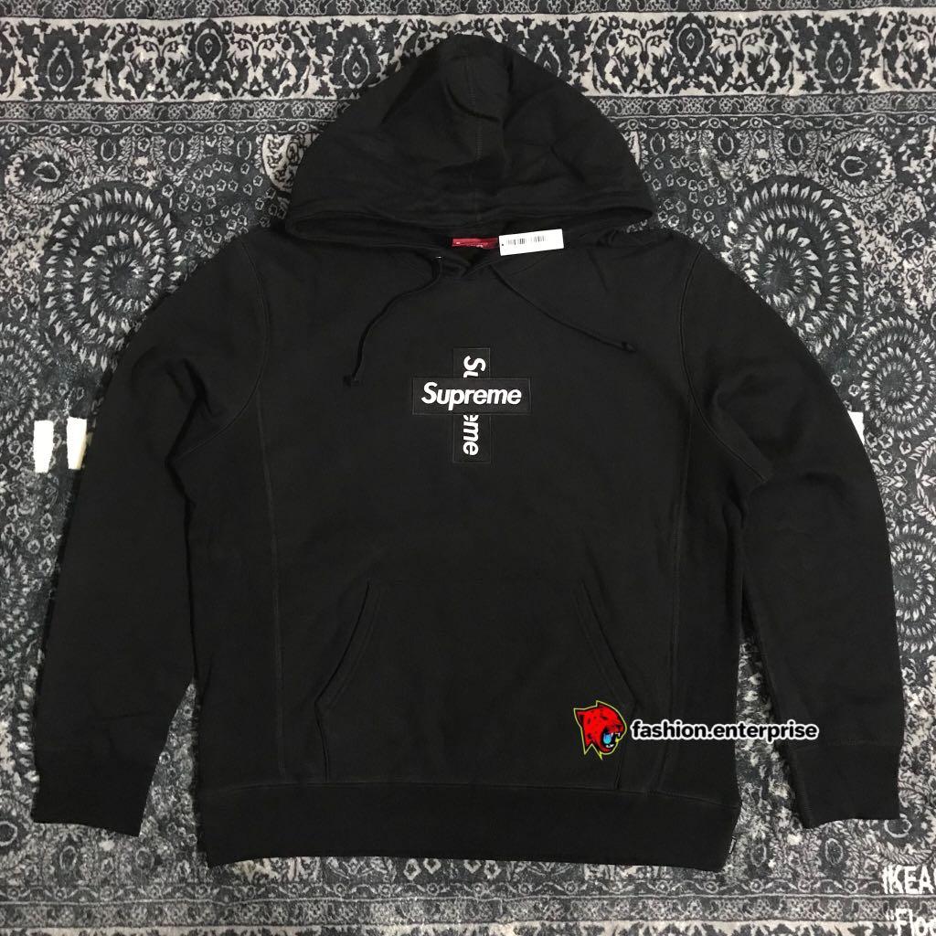 Supreme FW20 Cross Box Logo Hooded Sweatshirt Black, Men's Fashion, Tops   Sets, Hoodies on Carousell