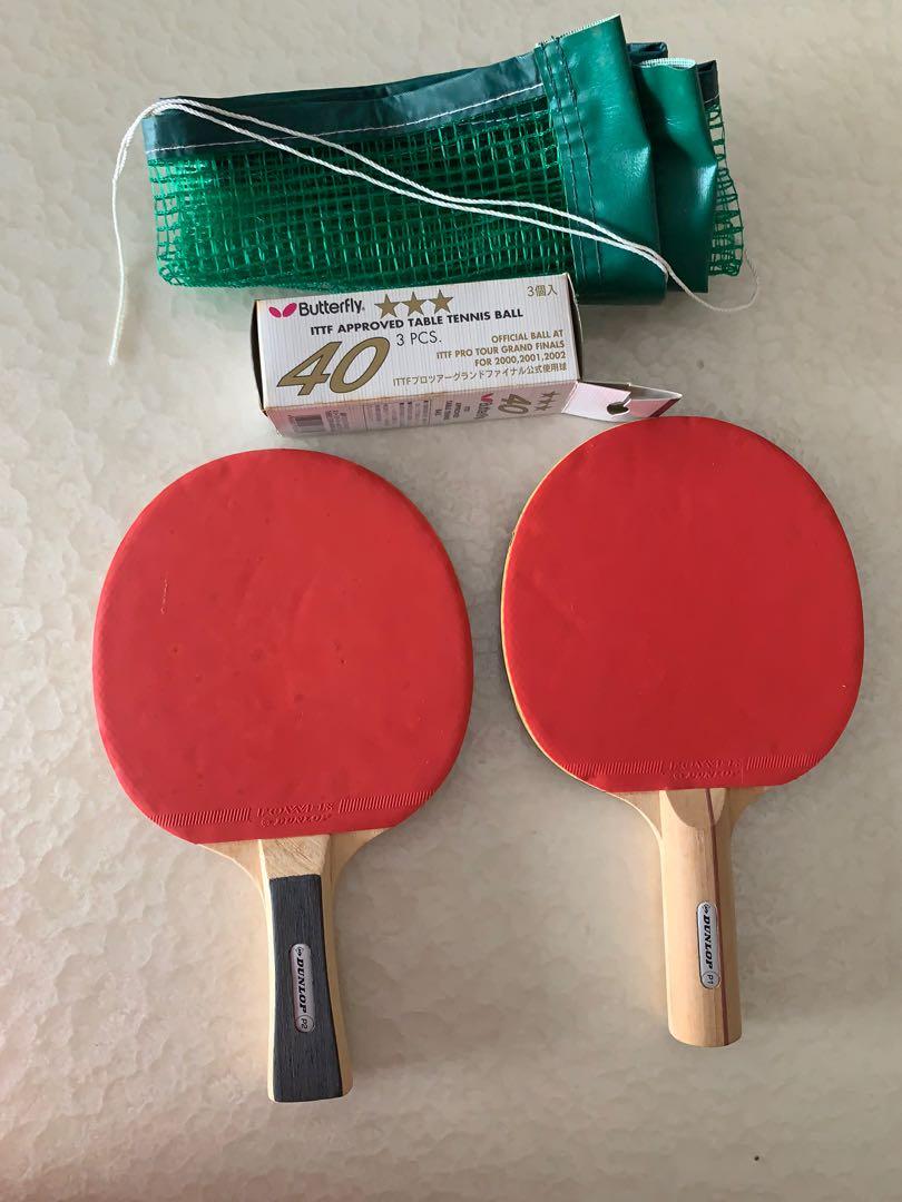 2x Professional 7 Ply Table Tennis Ping Pong Racket Paddle 3PCS Balls Kit Set 