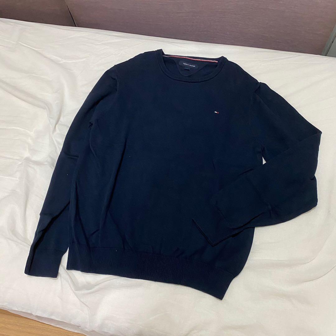 TOMMY HILFIGER small side logo navy sweatshirt