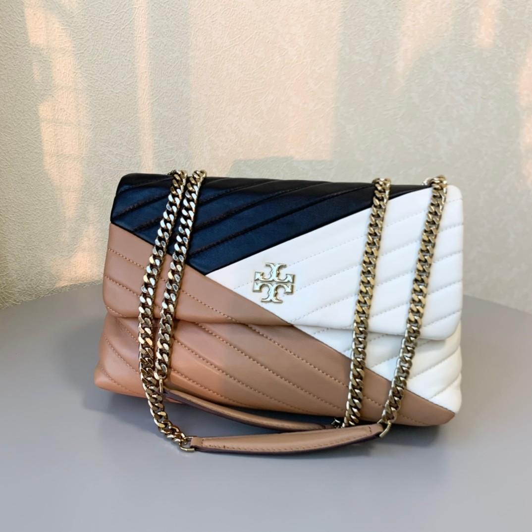 Tory burch kira chevron mixed 2025 materials