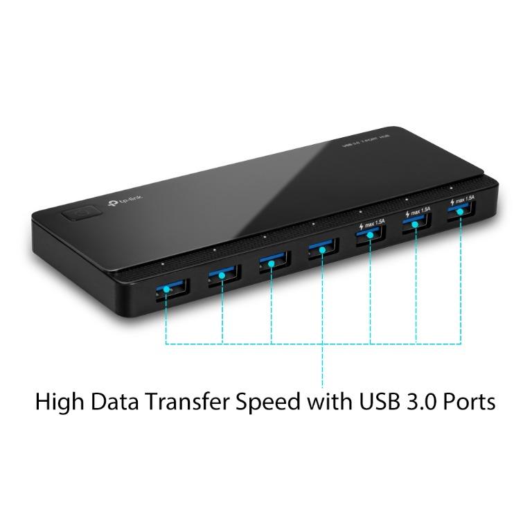 Tplink UH700 USB 3.0 7-Port Hub (Category: Networking) located in Manila. Submitted by sdfsolutions (Listing ID 1074609331, Image 2). Description: USB 3.0 ports offer transfer speeds of up to 5Gbps, 10 times faster than standard USB 2.0 The 7 data transfer ports mean you don't have to switch between devices *Note: Does not require drivers for Windows 10/ 8.1 / 8 / 7 / Vista / XP or Mac OS X and Linux systems. Backward compatible with USB 2.0/1.1 