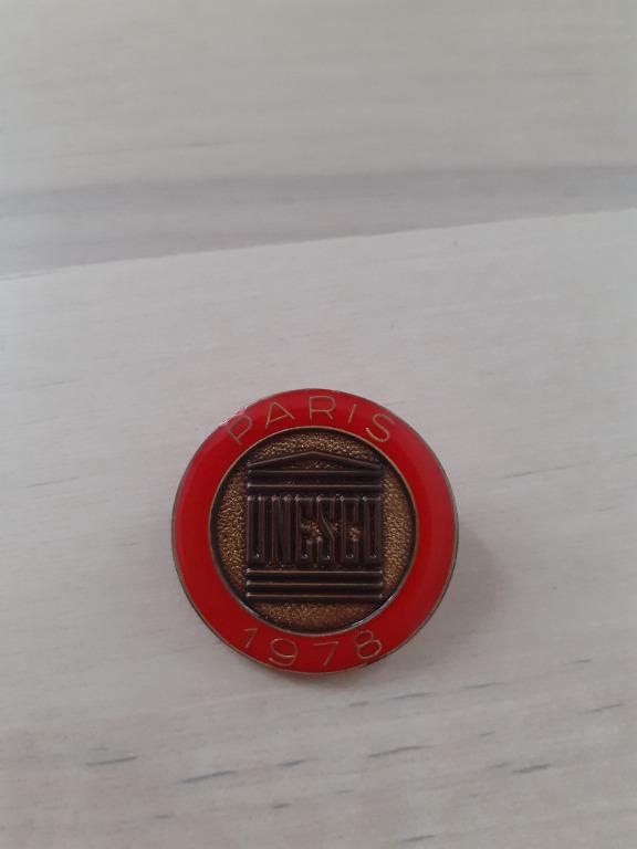 UNESCO 1978 pin, Hobbies & Toys, Memorabilia & Collectibles, Vintage ...